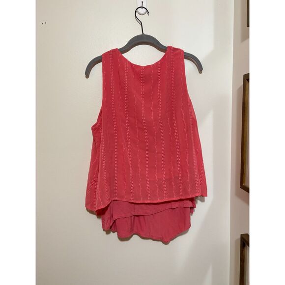 Apt 9 Coral Layered Tank Top Embroidered Boho Blouse Lightweight XL Summer - Picture 4 of 7